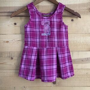 Vintage 24mo Girls Tweety Jumper Dress Pink‎ Plaid 90's Y2K Looney Tunes